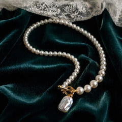 Lumina Baroque Accent Freshwater Pearl Toggle Necklace