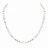Smooth Round Natural Freshwater Pearl Solid 925 Sterling Silver Strand Necklace