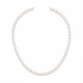 Slender Rice Shaped Natural Freshwater Pearl Solid 925 Sterling Silver Strand Necklace