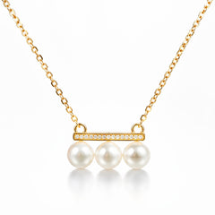 Triad Natural Freshwater Pearl Gold-Plated Sterling Silver Pendant Necklace