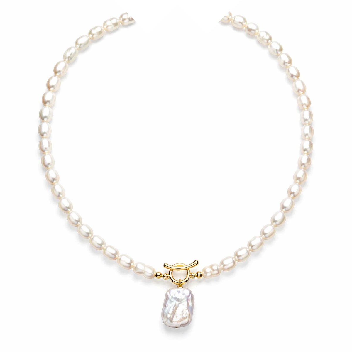 Lumina Baroque Accent Freshwater Pearl Toggle Necklace