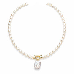 Lumina Baroque Accent Freshwater Pearl Toggle Necklace