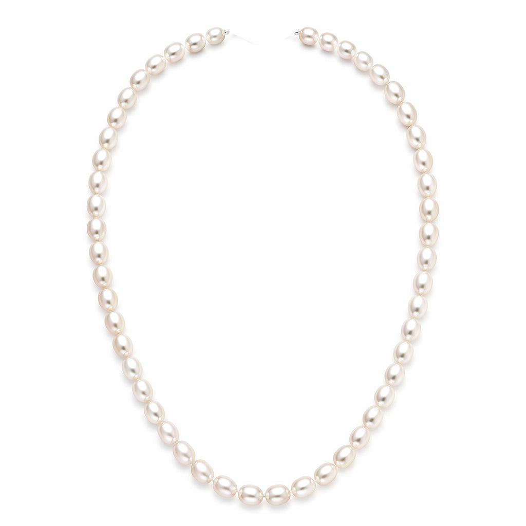 3.6mm Mini Tiny Rice Shaped Natural Freshwater Pearl Strand Necklace Solid 925 Sterling Silver Clasp